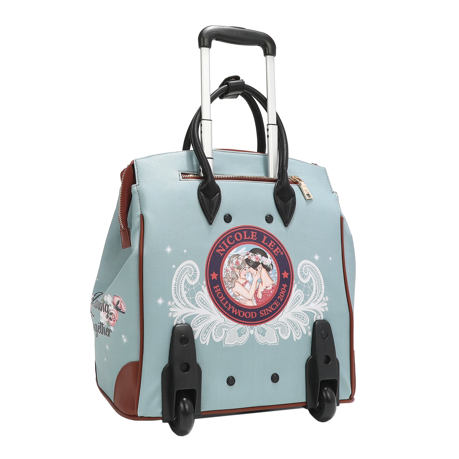 FIONA Rolling Tote Bag for Women - Large Travel Carry On Luggage with Wheels - Perfect for Airplane, Business Trips & Weekend Getaways