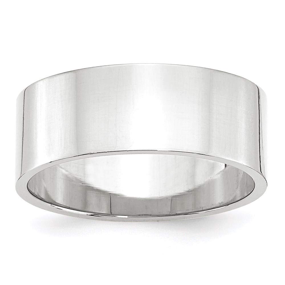10K White Gold 8mm Lightweight Flat Wedding Band Ring for Women & Men - Perfect for Engagement, Anniversary, and Everyday Wear