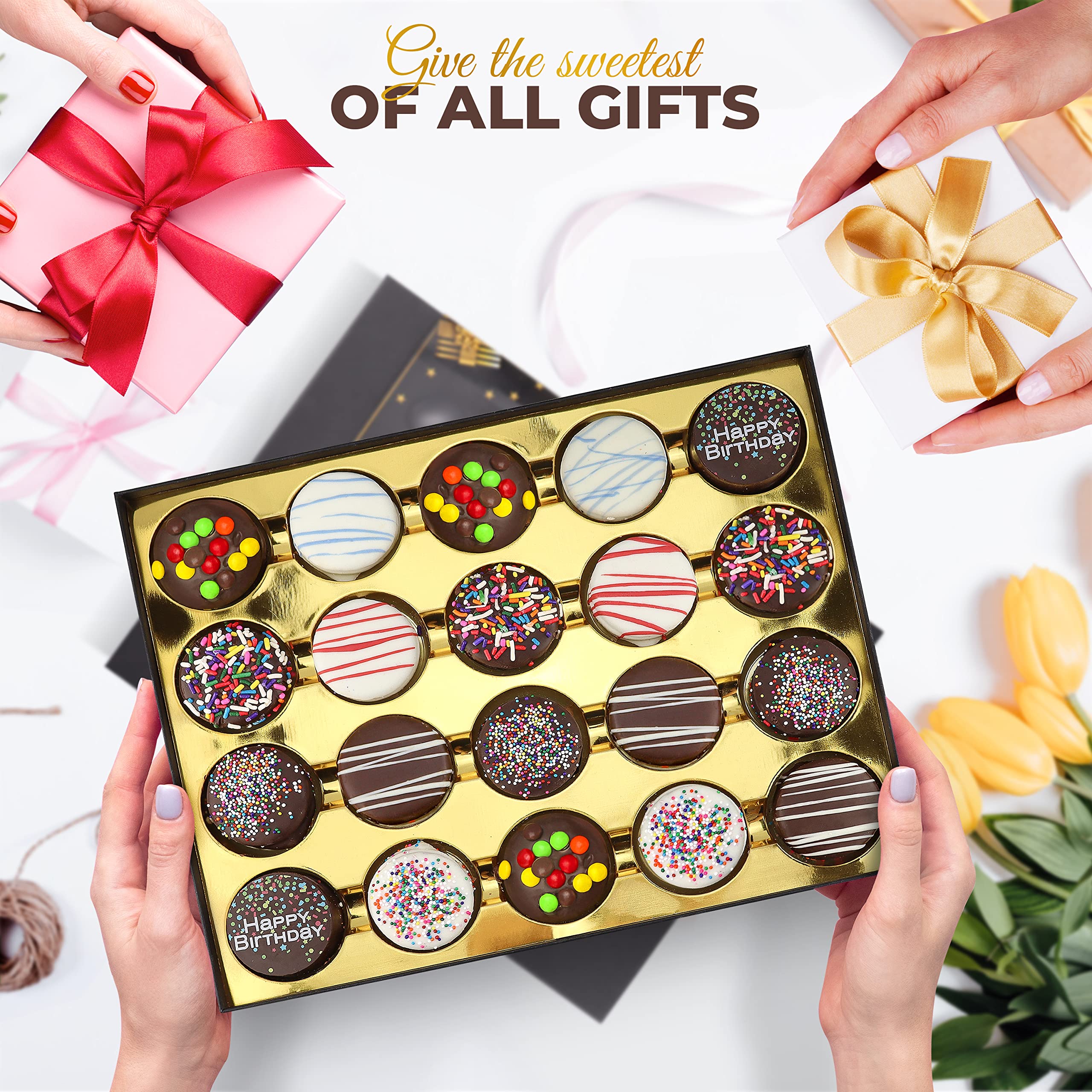 Gourmet Chocolate Cookies Birthday Gift Basket for Men & Women - 20 Count Deluxe Chocolate Gift Box by Empire Delights | Perfect for Birthday Celebrations, Corporate Gifts & Holiday Treats