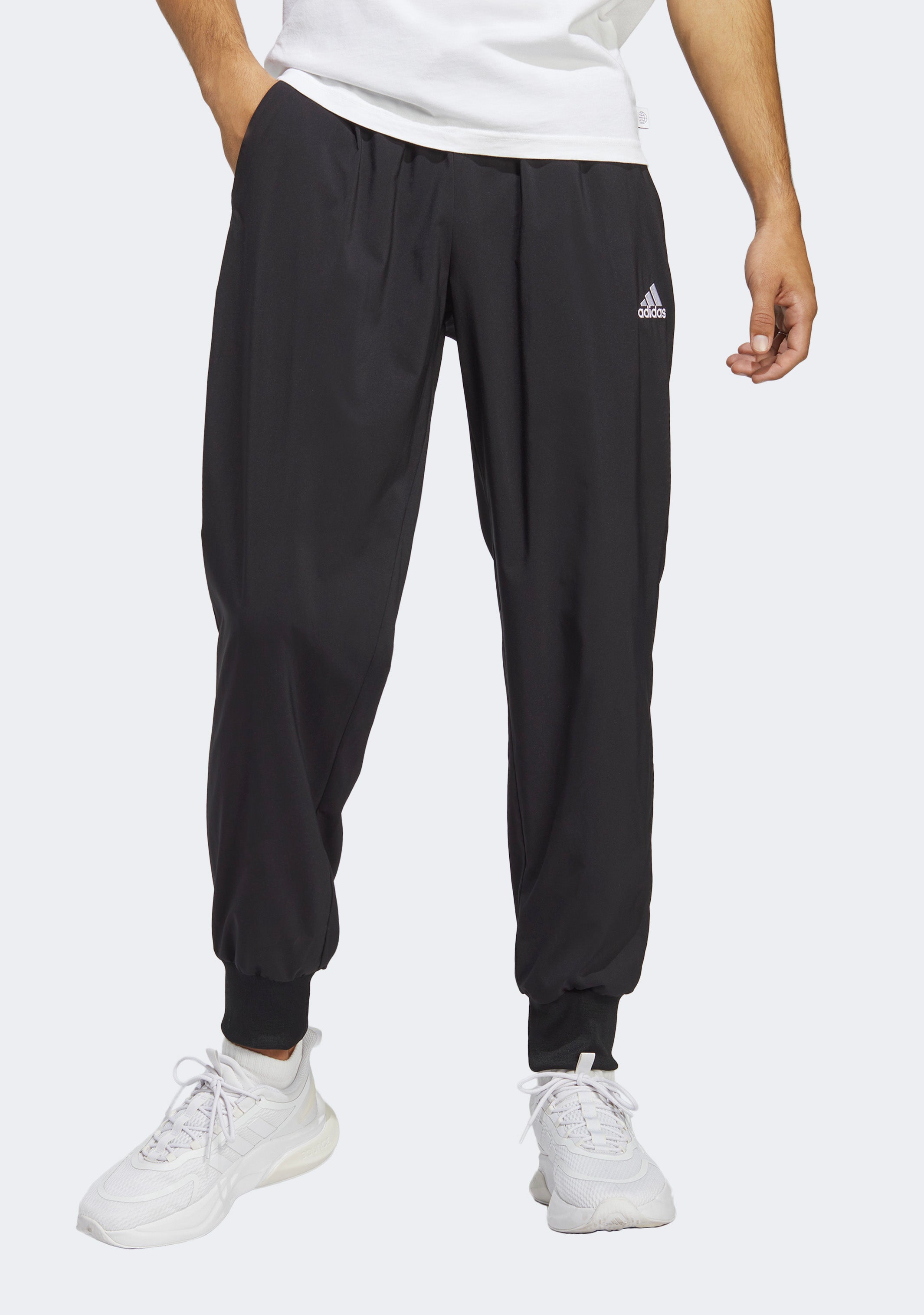 Adidas Men's Aeroready Stanford Tapered Cuff Sweatpants with Embroidered Logo - Comfortable Athletic Joggers for Gym, Running & Casual Wear