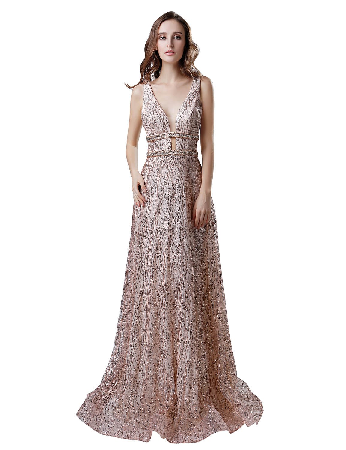 Sarahbridal Women's Sequin Tulle Prom Dress Long A-Line V-Neck Wedding Bridesmaid Gown - Perfect for Homecoming, Evening Parties & Formal Events