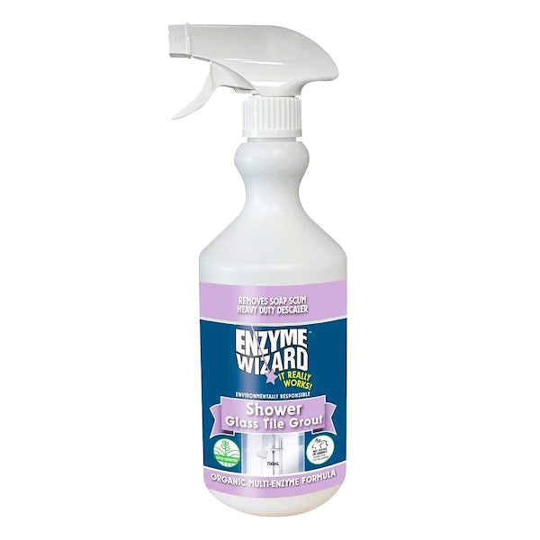 Enzyme Wizard Shower Glass Tile Grout Cleaner - Powerful Bathroom Cleaner for Stains & Mold Removal - Perfect for Shower Doors, Tiles & Grout Lines