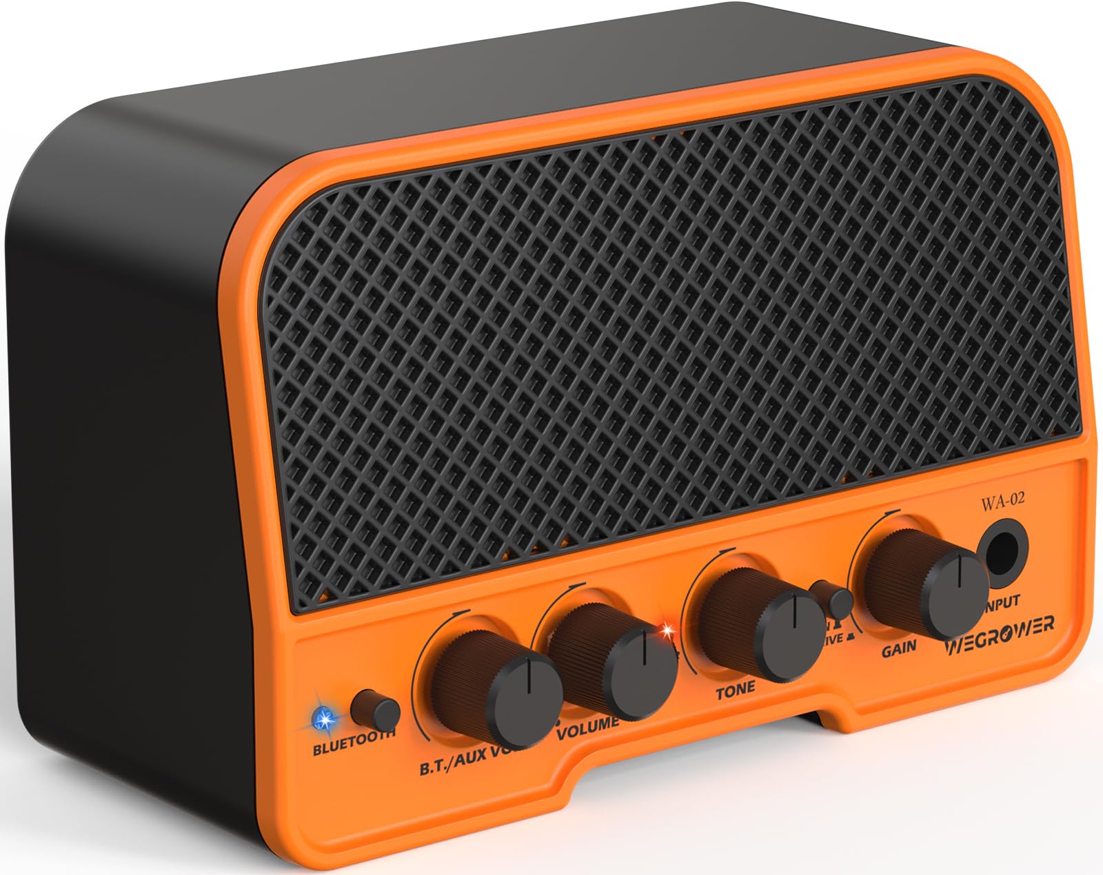5W Rechargeable Bluetooth Electric Guitar Amplifier with Clean/Overdrive Effects & Headphone Output - Portable Mini Guitar Amp for Practice, Home Studio & Live Performances