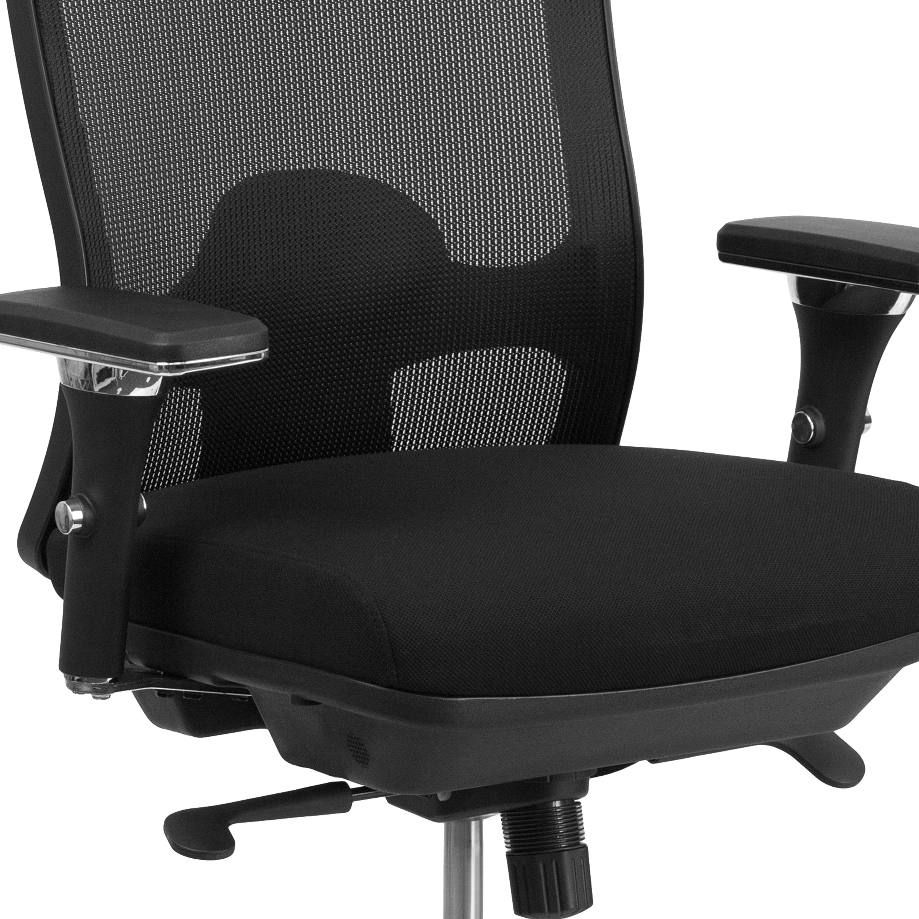FLASH HERCULES Series Heavy Duty Big & Tall Office Chair - 350 lb Weight Capacity, Black Mesh, Ergonomic Swivel Design for 24/7 Intensive Use - Perfect for Home Office, Gaming & Workspace Comfort