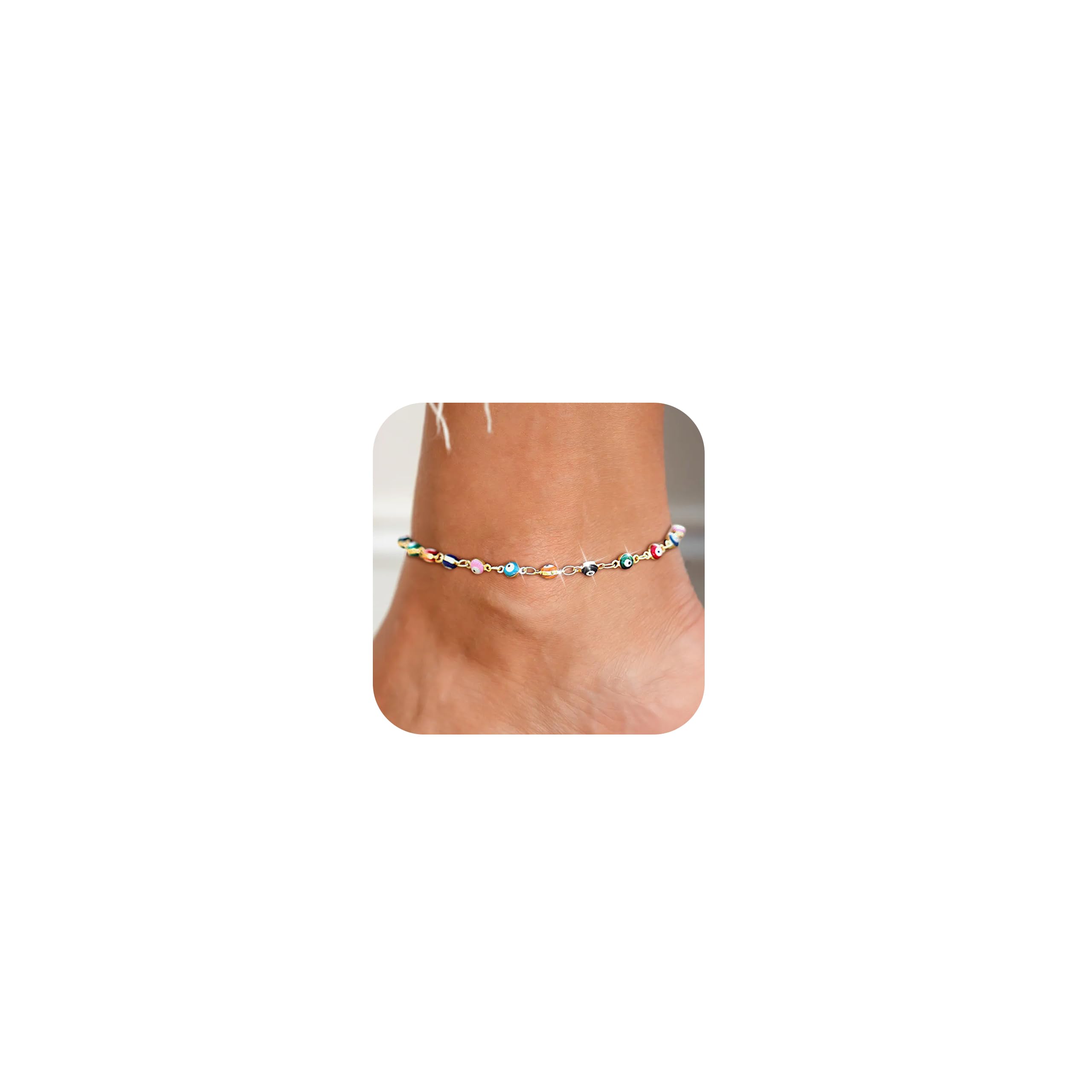 Gold Ankle Bracelets for Women - Dainty Paperclip Link Chain Anklets - Summer Beach Vacation Jewelry - Perfect for Outfits & Gifts