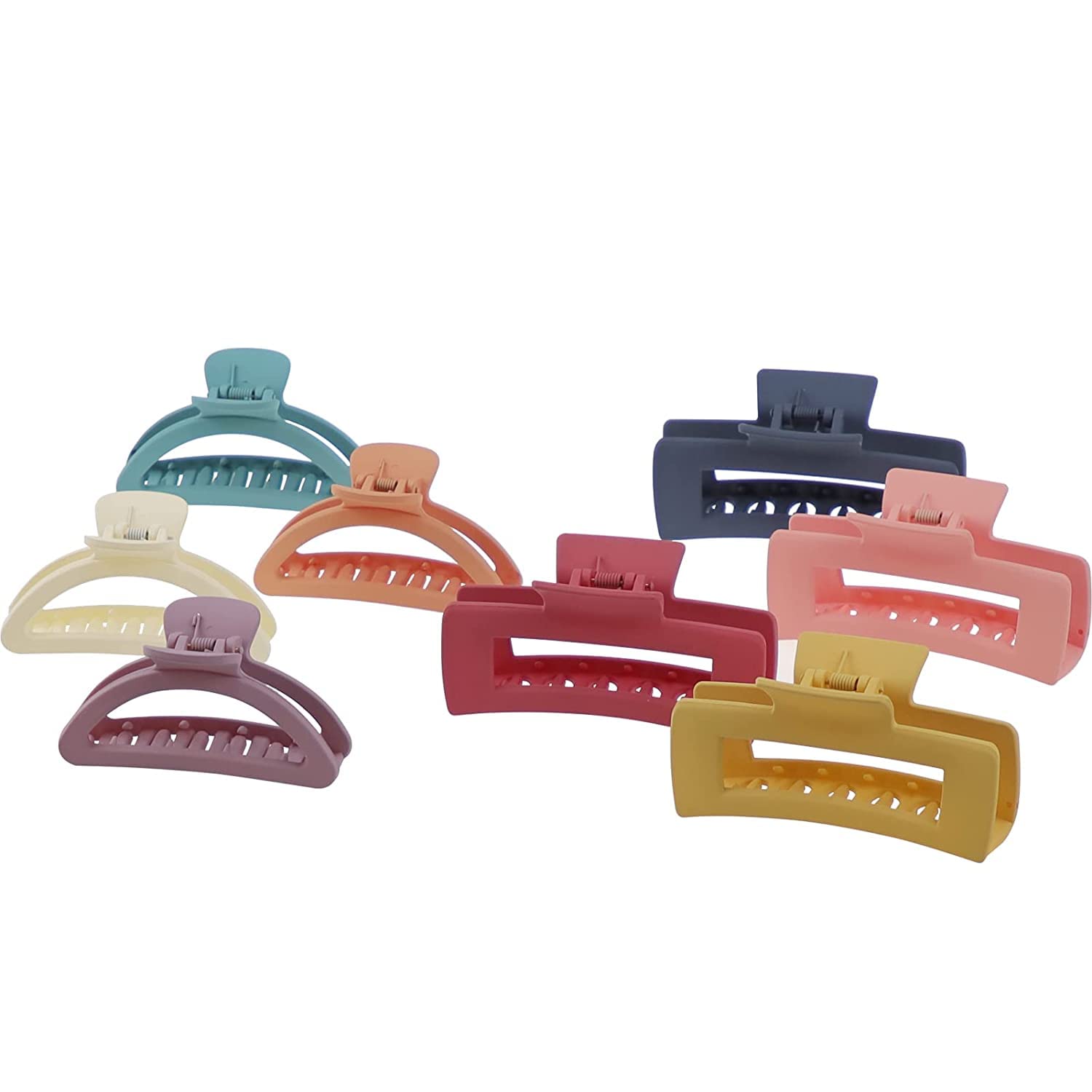 ASG 4-Piece Hair Claw Clips Set - Strong Hold Non-Slip Matte Jaw Clips for Thin, Thick & Curly Hair - Women & Girls Hair Accessories Gift - Perfect for Work, Gym, Travel & Everyday Styling