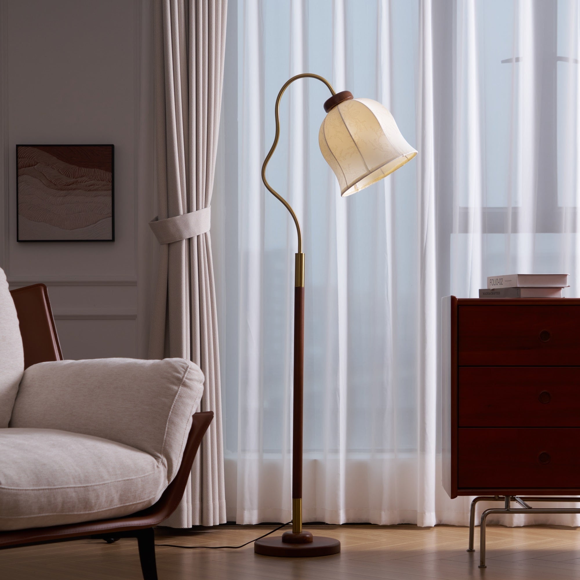 Bellvine Modern Floor Lamp with Adjustable Brightness - Stylish LED Standing Light for Living Room, Bedroom & Office - Perfect for Reading, Relaxing & Decorating