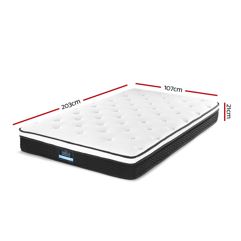 Bonita Euro Top Bonnell Spring Mattress 21cm Thick King Single - Premium Comfort for Bedroom, Guest Room & Dormitory Use