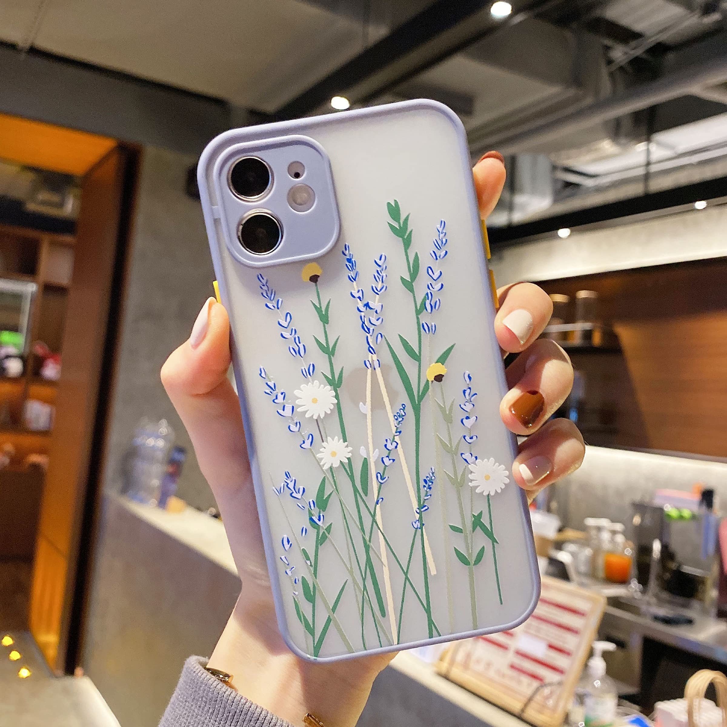 iPhone X/XS Flower Printed Soft TPU Shockproof Protective Phone Case - Clear Frosted Cover for Everyday Protection & Style | Perfect for Work, Travel & Outdoor Activities