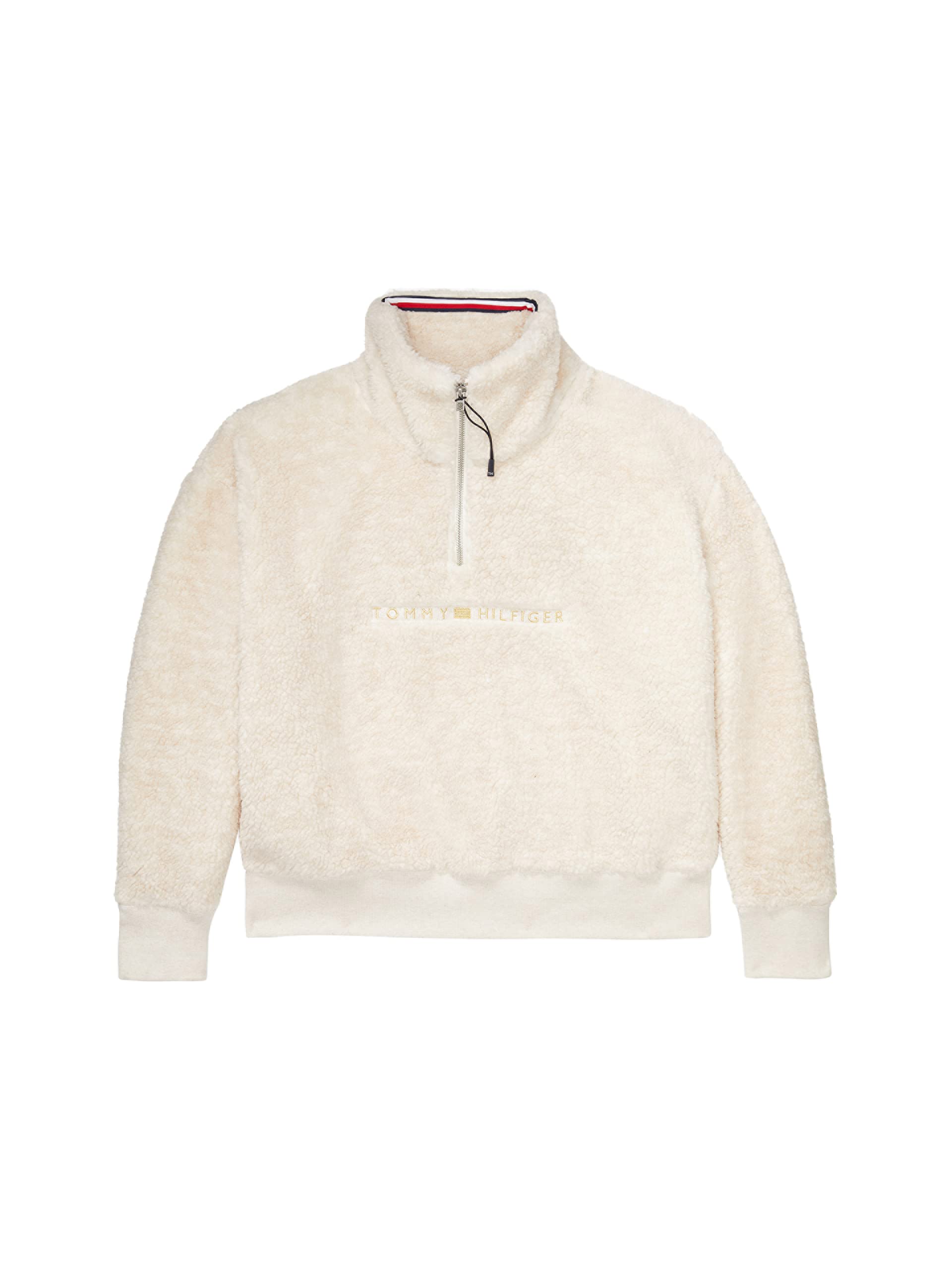 Tommy Hilfiger Women's Adaptive Logo Funnel Neck Sweatshirt | Soft Cotton Pullover | Casual Comfort Wear | Perfect for Everyday Outfits & Lounge Wear