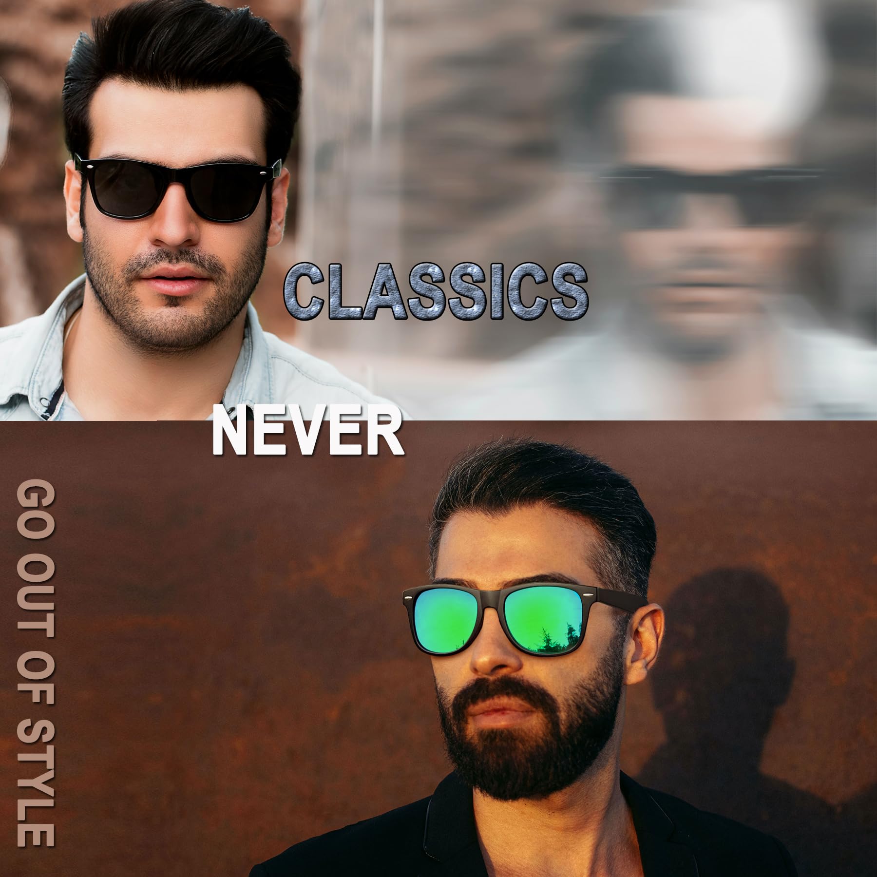 Joopin Square Polarized Sunglasses for Men & Women - UV Protection, Trendy Designer Shades for Outdoor, Driving & Fashion