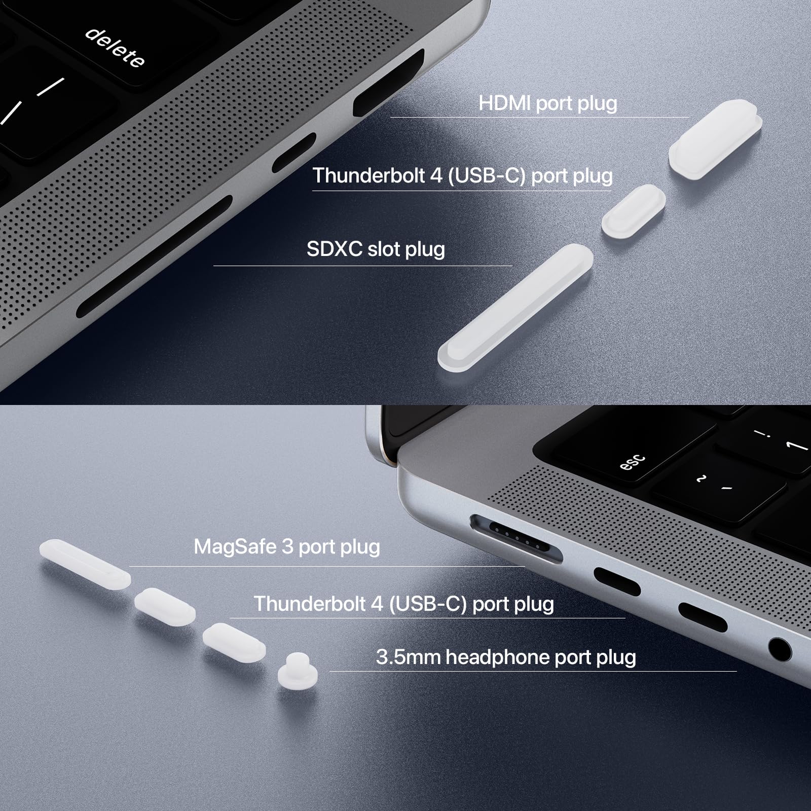 Premium Anti-Dust Port Plugs for MacBook Air 13.6