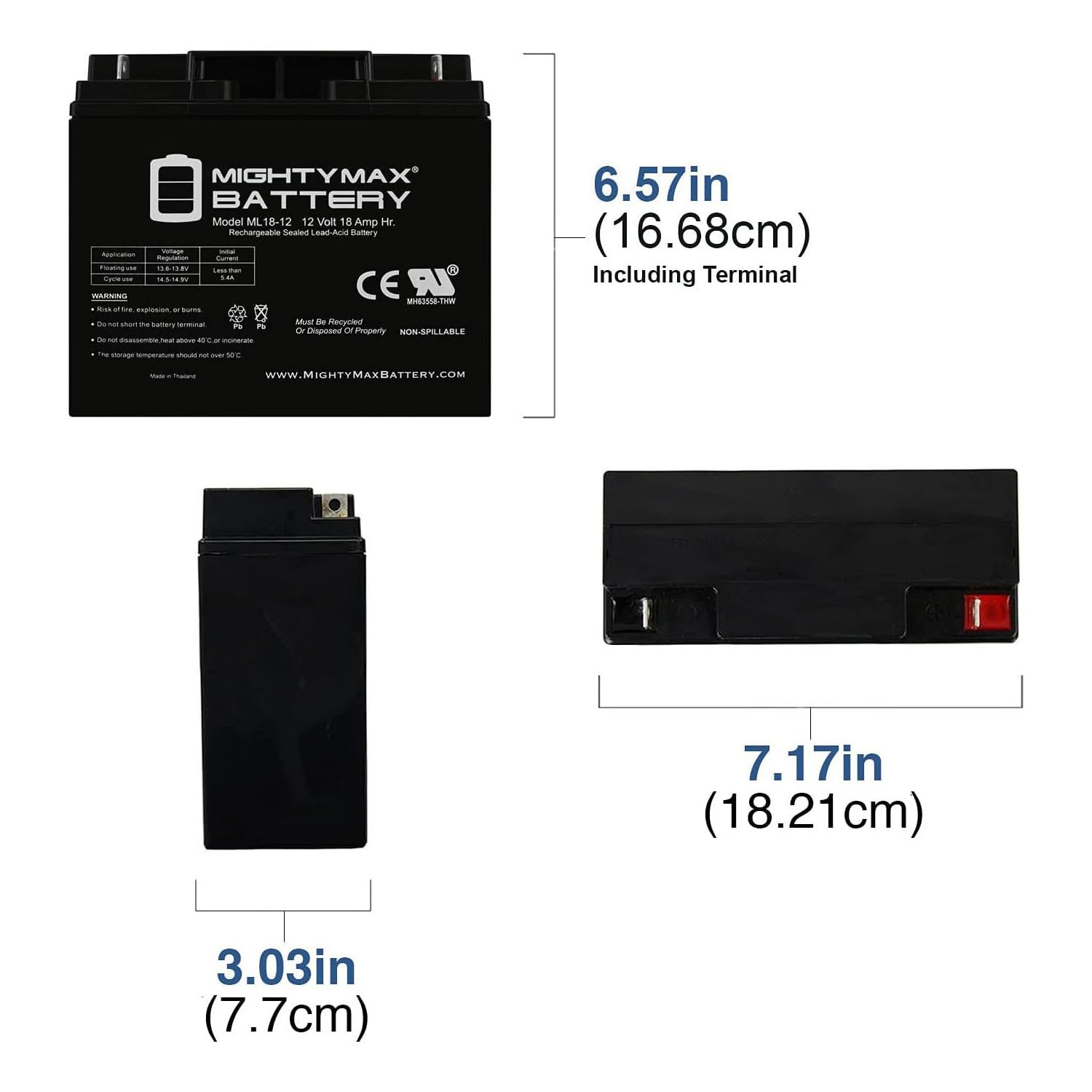 Mighty Max 12V 18AH SLA Replacement Battery for Afikim Superlight S3-4 Electric Bike - Perfect for Powering Mobility Scooters, Golf Carts & Solar Energy Storage Systems