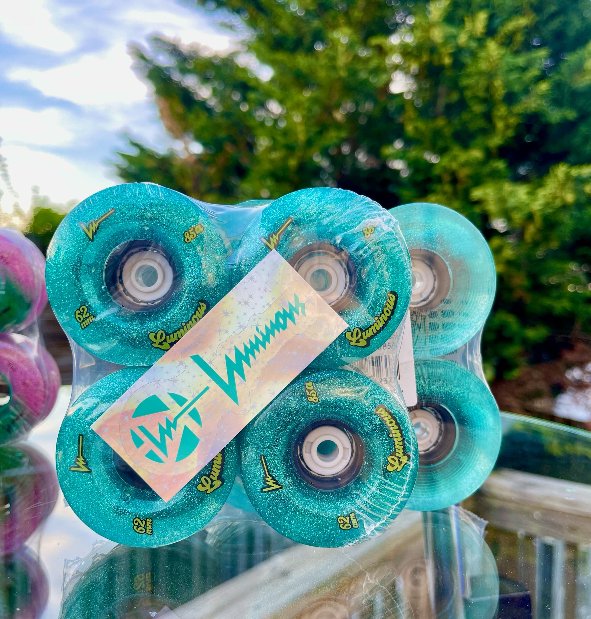 Luminous LED Hybrid Skateboard Wheels 85a - 4 Pack for Indoor & Outdoor Skating, Night Riding, and Longboard Cruising