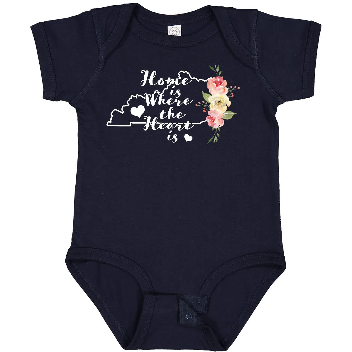 Inktastic Kentucky Home is Where The Heart is Watercolor Baby Bodysuit - Soft Cotton Onesie for Newborns, Infants & Toddlers - Perfect for Family Photos, Holidays & Everyday Wear