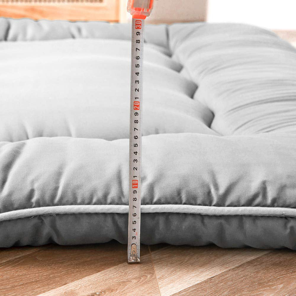 MAXYOYO Japanese Floor Mattress Futon - Foldable Tatami Mattress for Bedroom, Guest Room & Living Room - Comfortable Grey Floor Sleeping Pad for Adults & Kids