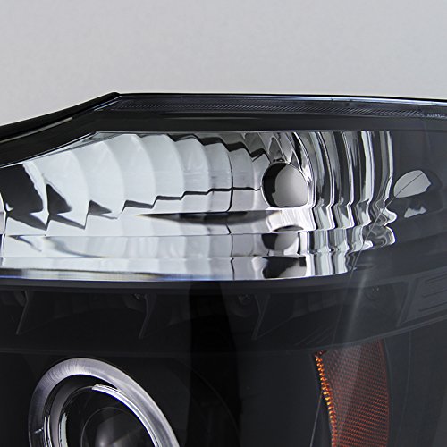 AKKON Halo Projector Headlights with LED Tail Lights Set for 2004-2015 Nissan Titan Pickup Truck - Black | Durable & Stylish Upgrade for Night Driving & Off-Road Adventures