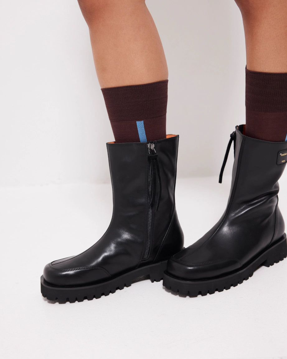 Luminous Midi Boots for Women - Black Chunky Heel Ankle Booties | Stylish & Comfortable for Fall, Winter, Party & Night Out