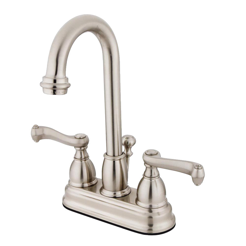 Kingston Brass KB3615FL 4-Inch Centerset Bathroom Faucet - Chrome Finish, Single Handle, Ideal for Bathroom Sink Vanity and Powder Room Installation