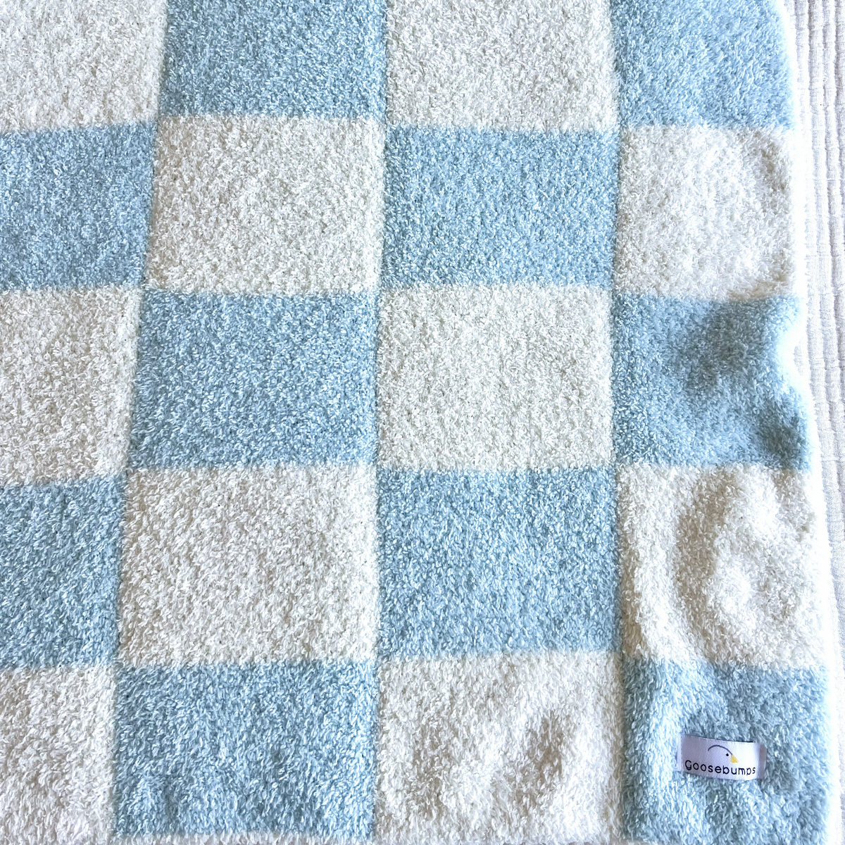 Blue Checkerboard Plush Baby Blanket - Soft & Cozy for Newborns, Infants & Toddlers - Perfect for Nursery, Stroller & Cuddle Time