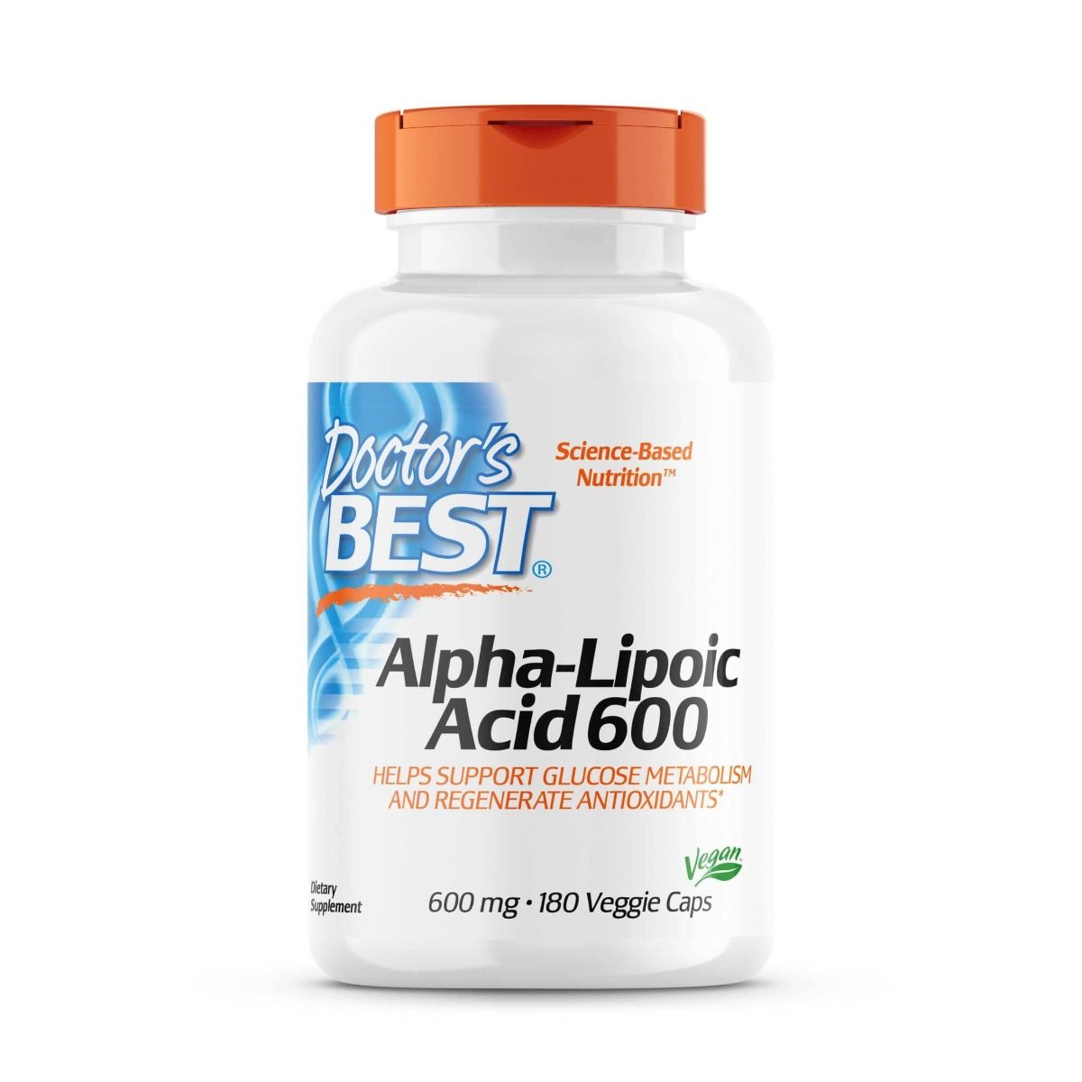 Doctor's Best Alpha Lipoic Acid 600mg - 180 Vegan Capsules | Antioxidant Supplement for Nerve Support & Blood Sugar Balance | Perfect for Daily Wellness & Anti-Aging Routine