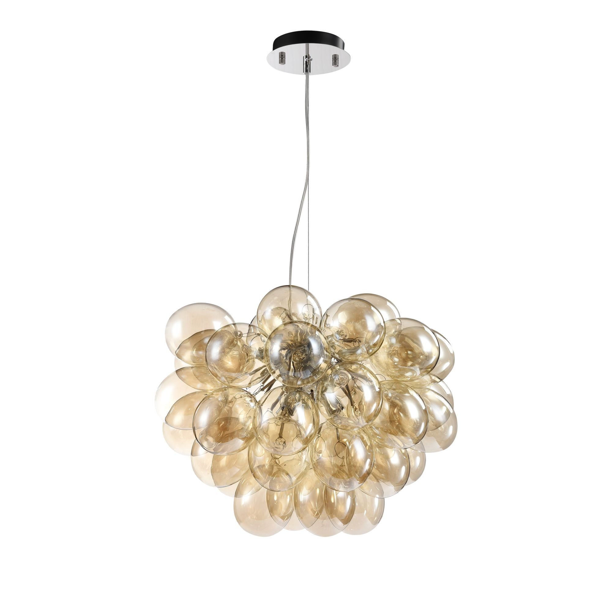 Balbo Modern Center Ceiling Light - Cognac & Smoky Glass Shade, IP20 Rated for Indoor Use - Perfect for Living Room, Bedroom, or Dining Area Lighting