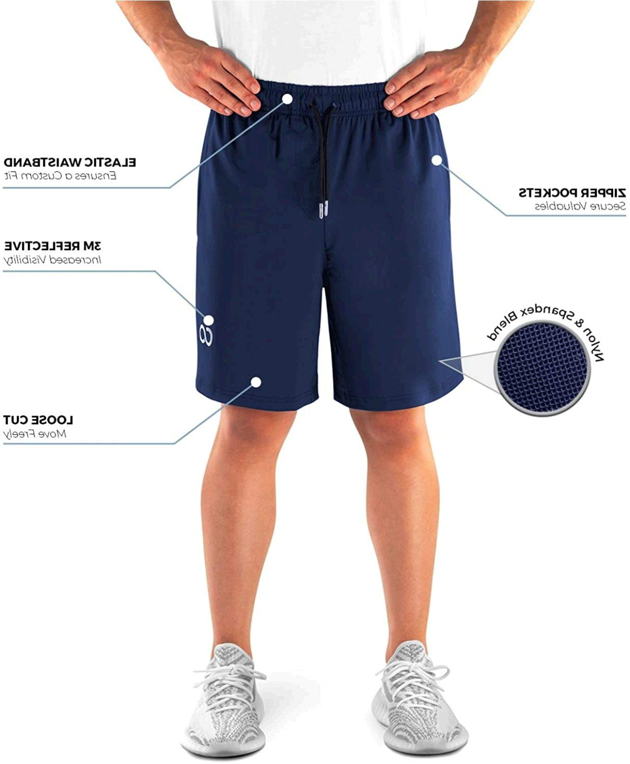 **Men's Gym Shorts with Zipper Pockets - Breathable Workout Running Shorts for Training & Jogging - Perfect for Gym, Running, and Outdoor Activities**