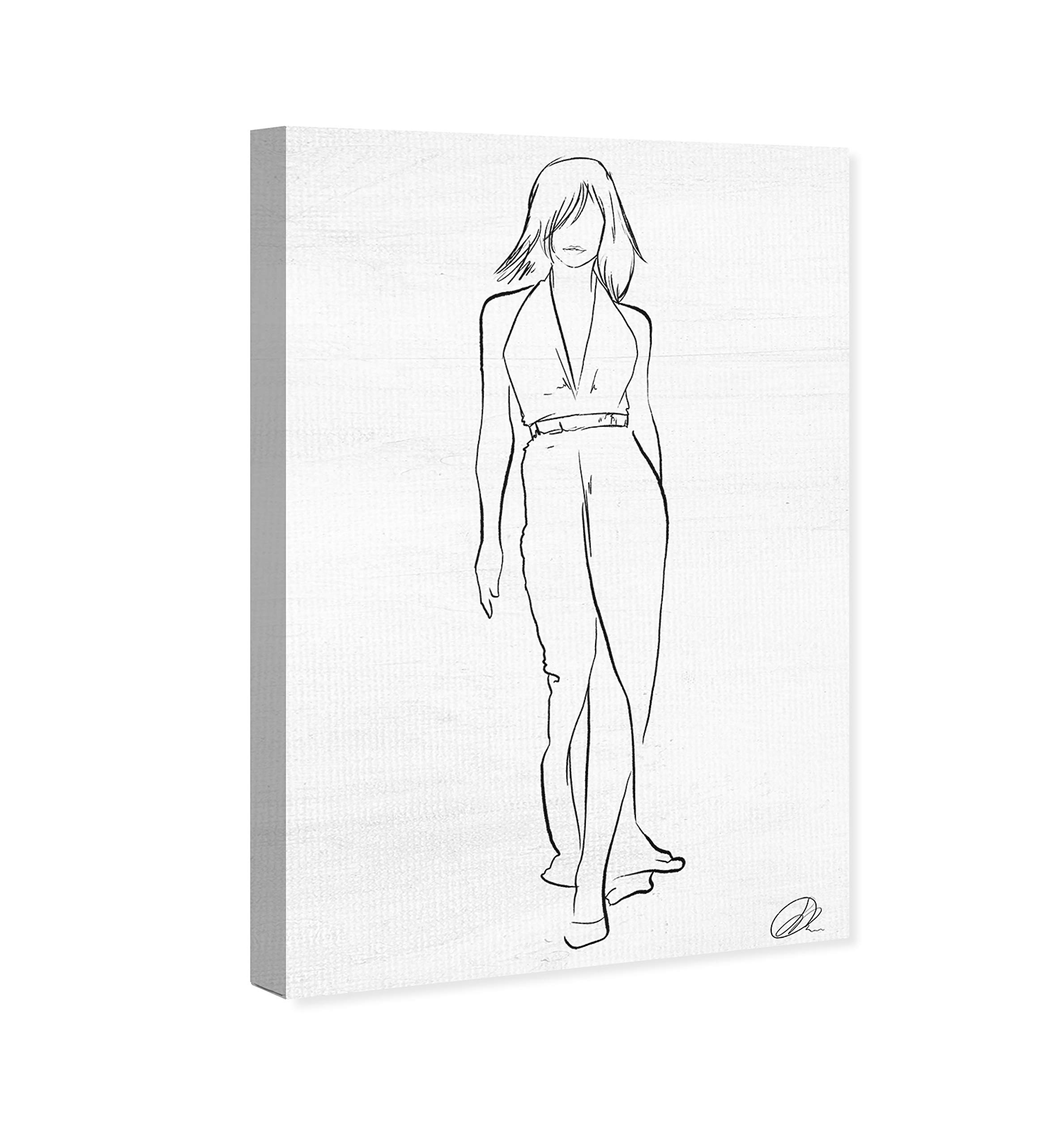 Oliver Gal Artist Co. Fashion Sketch V - Glamorous Wall Art Canvas Prints for Home & Office Decor | Modern Fashion Illustration Artwork
