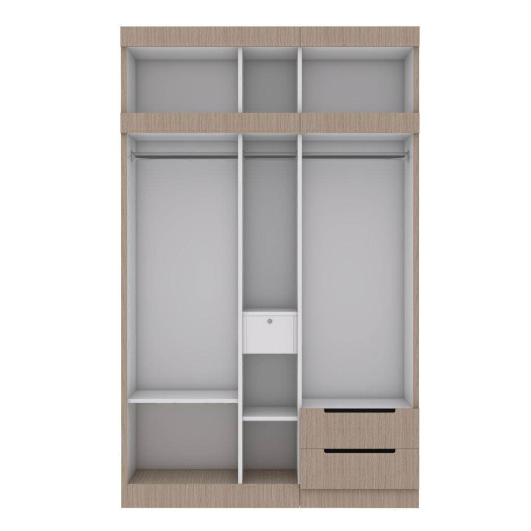 Harrison 5-Door Open Wardrobe with Top Shelf - Spacious Closet Organizer for Bedroom, Walk-In Closet & Dorm Room Storage Solution