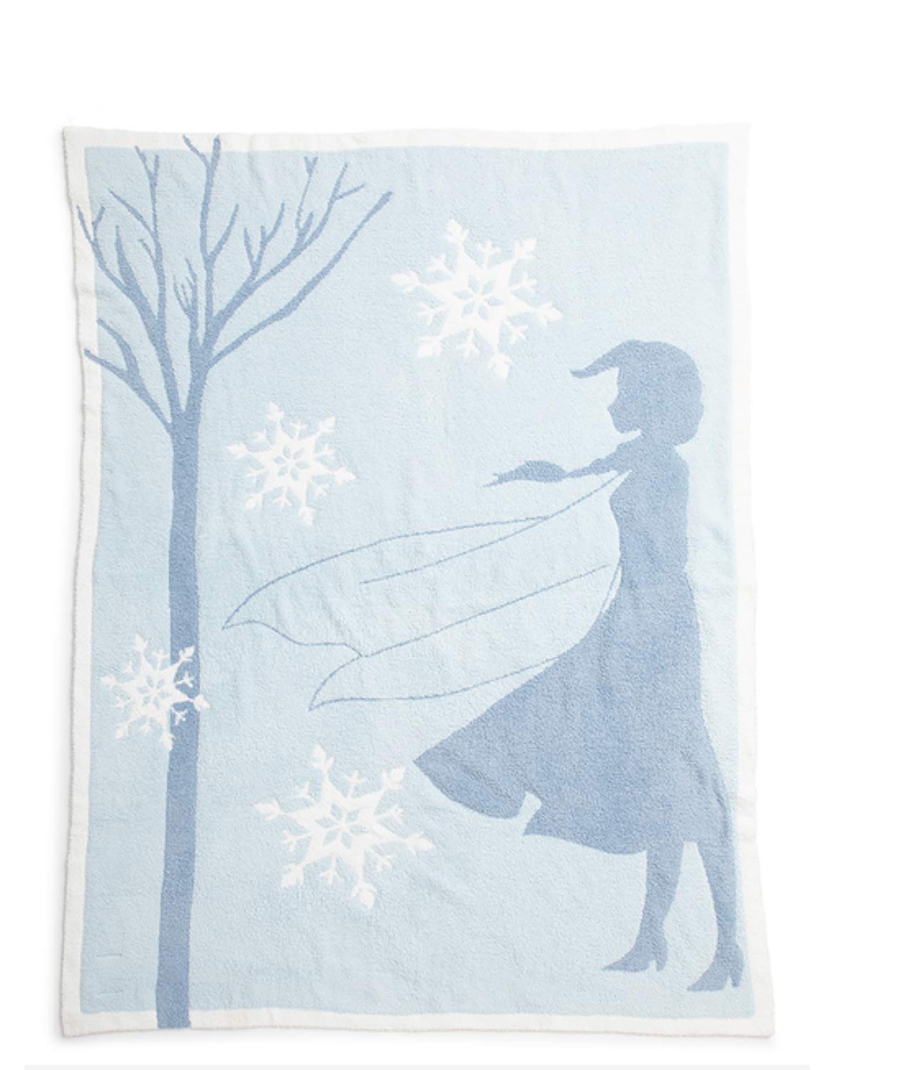 **Barefoot Dreams CozyChic Frozen Disney Throw Blanket - Ultra Soft & Warm Fleece Blanket for Adults & Kids - Ice Blue Multi 45