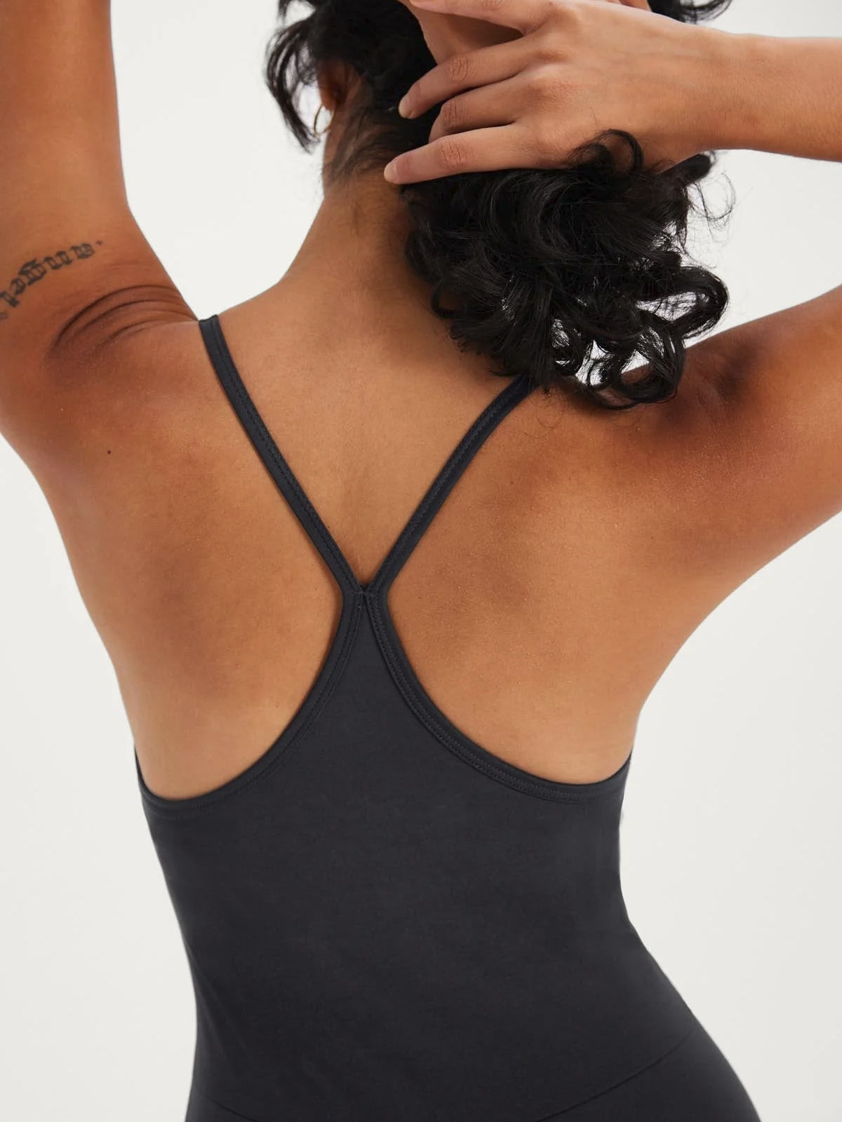 Girlfriend Collective V-Neck Barre Unitard - Black | Women's Workout & Dance Leotard for Yoga, Pilates & Ballet | Comfortable & Stylish Activewear