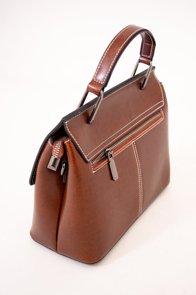 Premium Cecilia Bag 2161 - Genuine Leather Handbag for Women in Classic Brown | Perfect for Work, Travel & Everyday Use