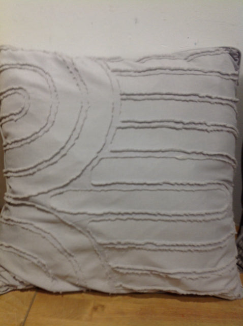 18 Inch Grey Ruffle Pillow - Soft Decorative Throw Pillow for Sofa, Bed & Home Decor