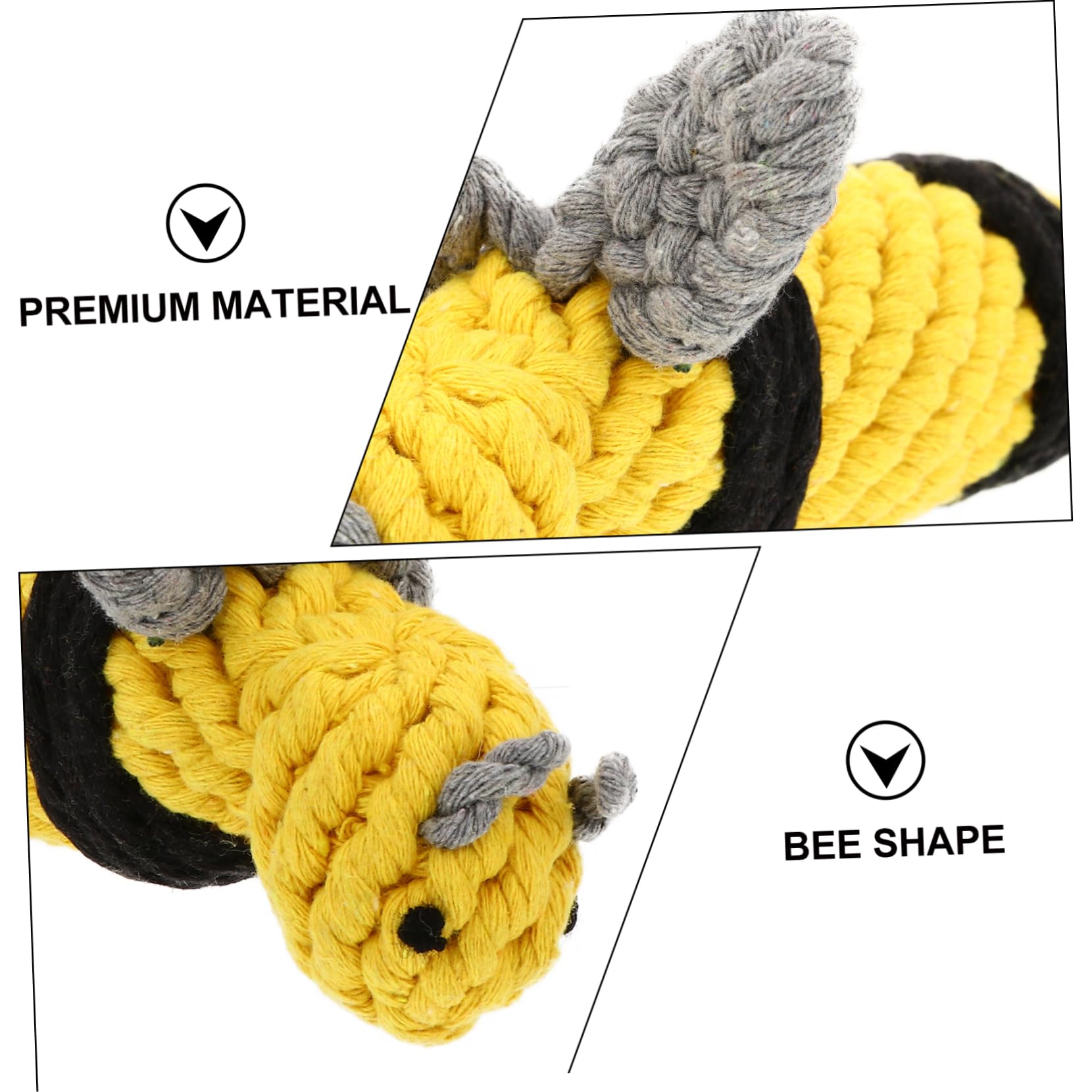 SUPVOX Bee Cotton Rope Chew Toy for Dogs - Durable Interactive Knot Toy for Puppy Training & Teeth Cleaning - Perfect for Playtime, Fetch Games, and Aggressive Chewers