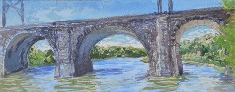 Sarah Roche: Railroad Bridge - Vintage Landscape Art Print for Home & Office Decor - Perfect for Living Room, Bedroom, or Office Wall Art