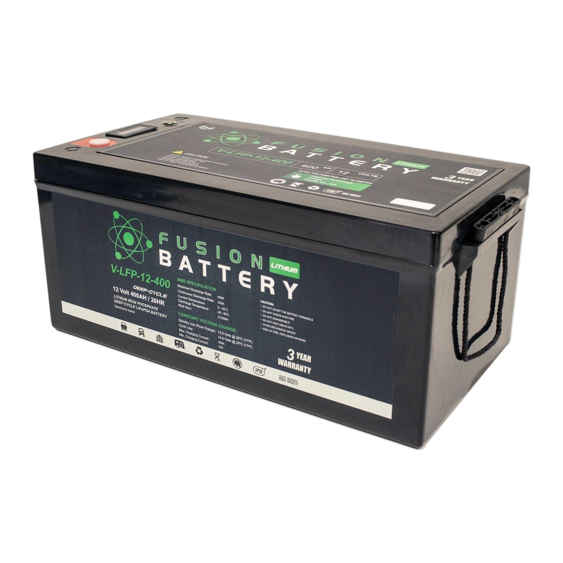 12V Fusion Lithium LiFePO4 Deep Cycle Battery - Perfect for RVs, Solar Power Systems, Marine & Off-Grid Applications
