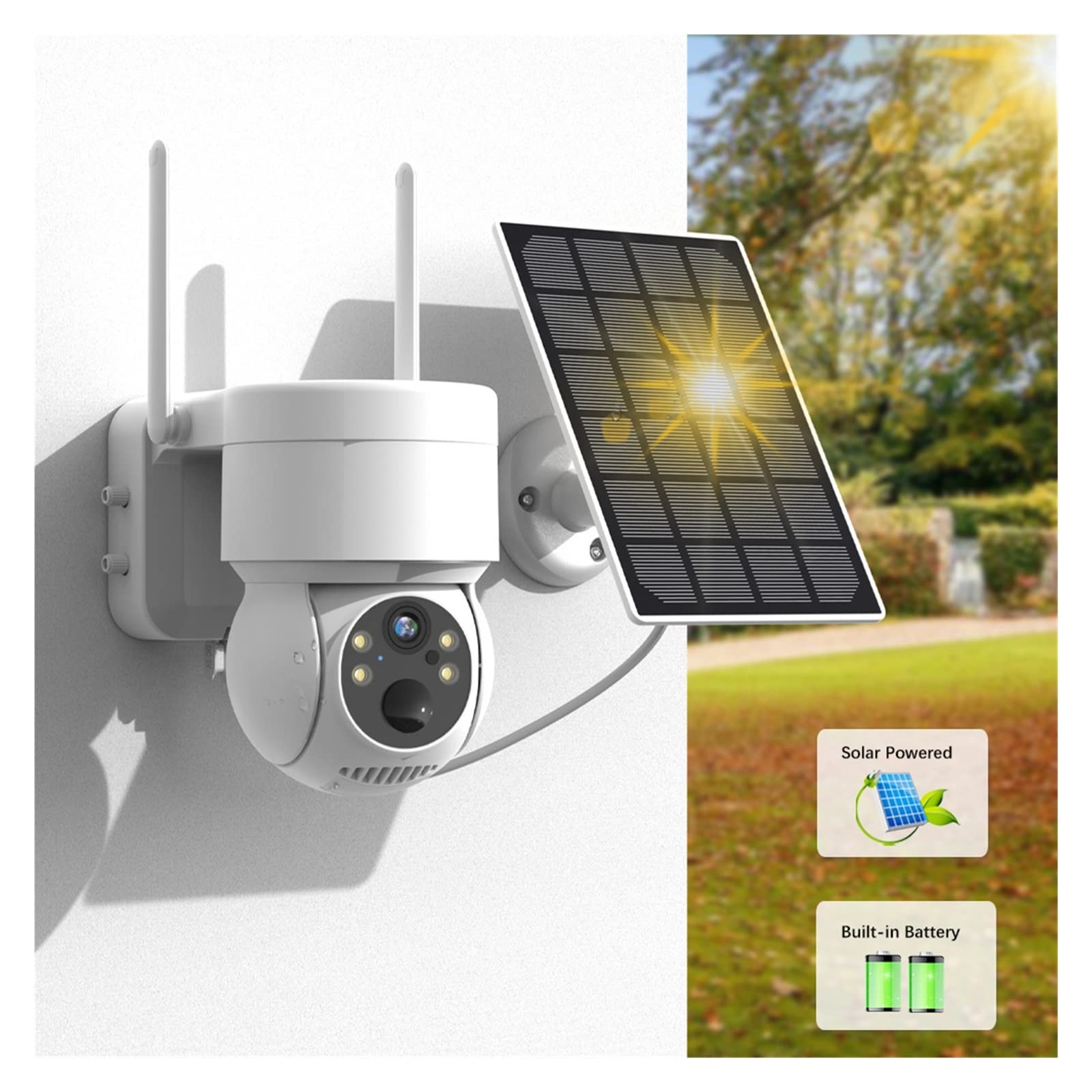 4K Solar Security Camera Outdoor - 8MP WiFi Surveillance with 7800mAh Battery for Home Protection