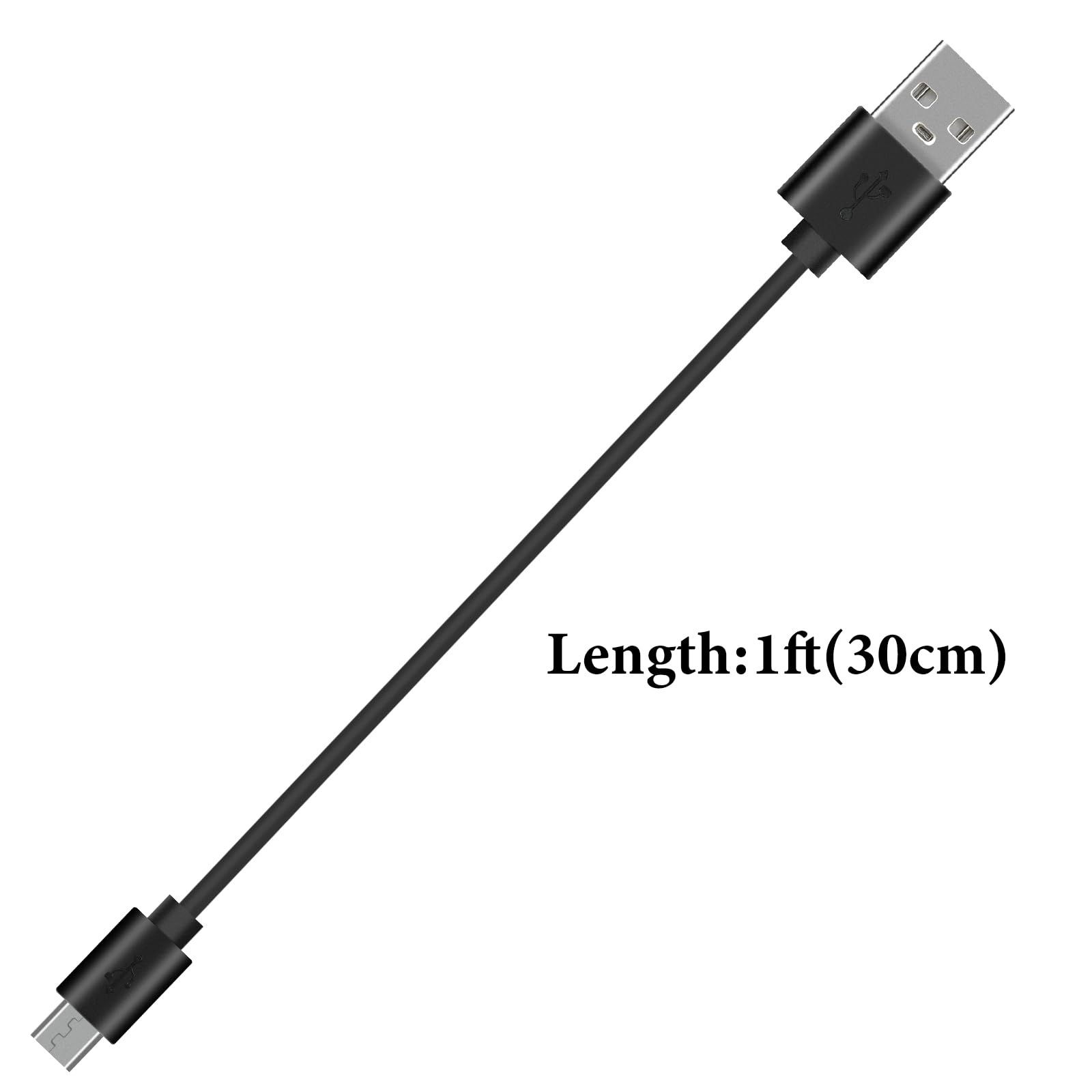 Geekria 1ft USB to Micro-USB Charger Cable for Beats Solo3/Studio3 & JBL Endurance Peak/Live 400BT/500BT Headphones - Replacement Power Cord for Home, Office, Travel (30cm)