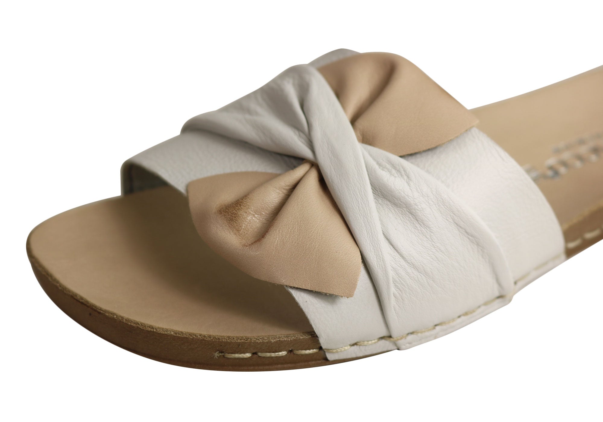 Andacco Women's Comfortable Leather Slide Sandals - Handmade in Brazil - Perfect for Beach, Pool, and Summer Casual Wear
