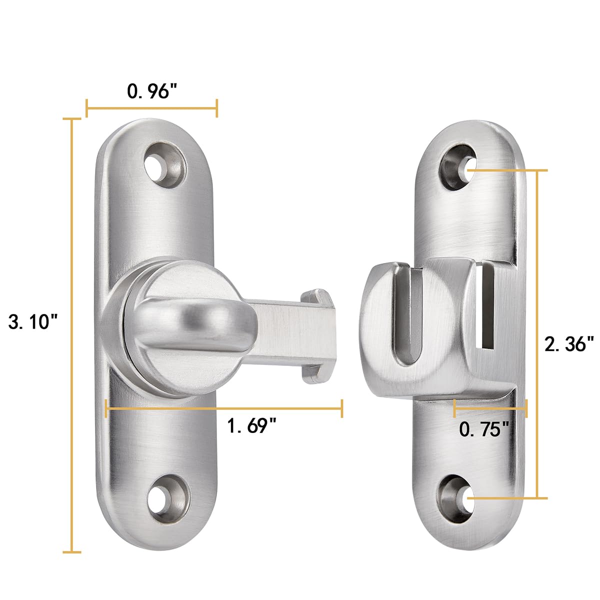 90/180 Degree Flip Barn Door Lock - Secure Sliding Door Latch for Privacy Protection | Heavy Duty Gate Hardware for Barn Doors, Windows, Cabinets & Bathrooms | Ideal for Home, Garden & Office Security