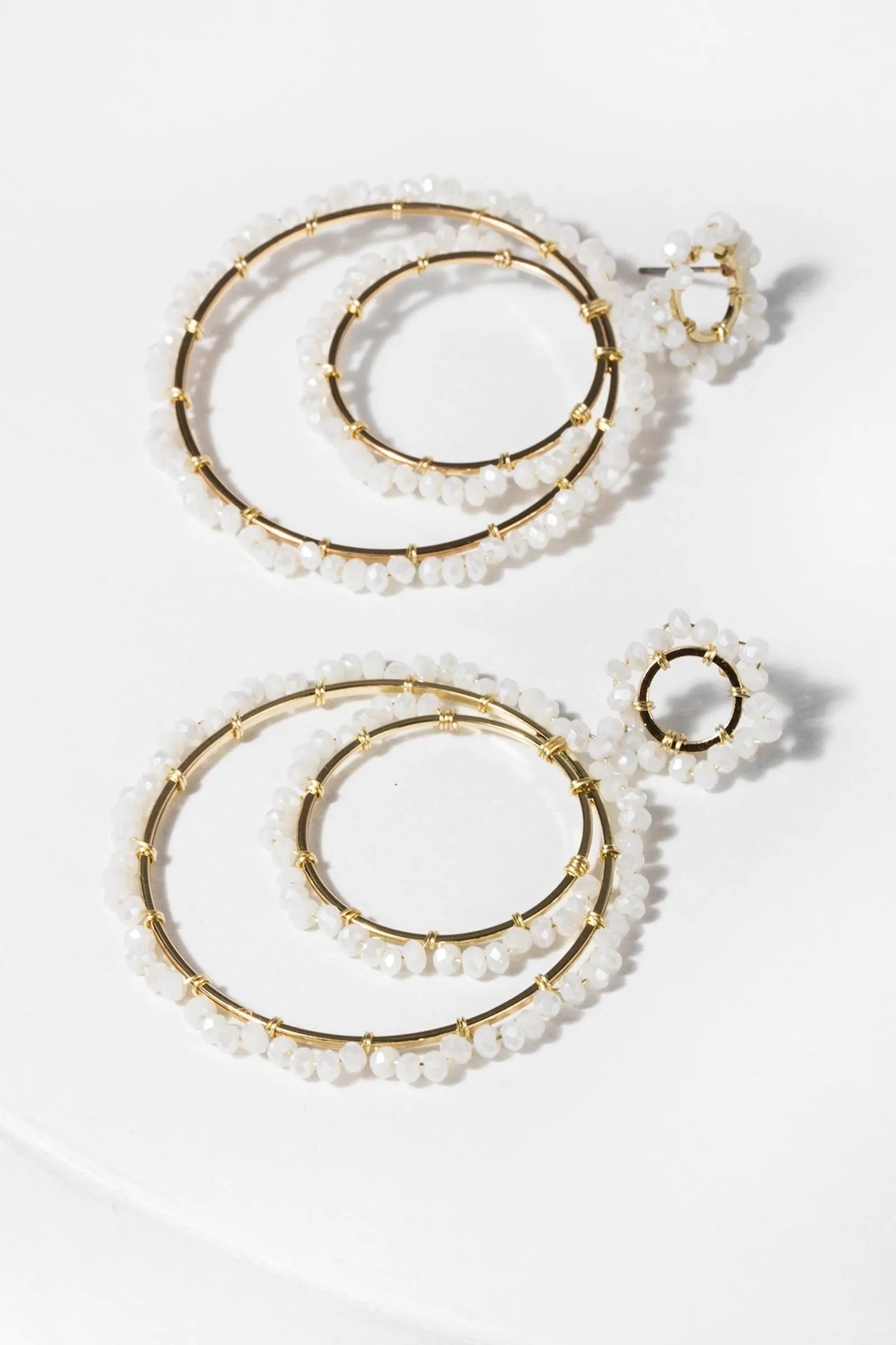 Paradise Hoop Earrings for Women - 14K Gold Plated Trendy Dangle Drop Earrings - Perfect for Parties, Weddings & Everyday Wear