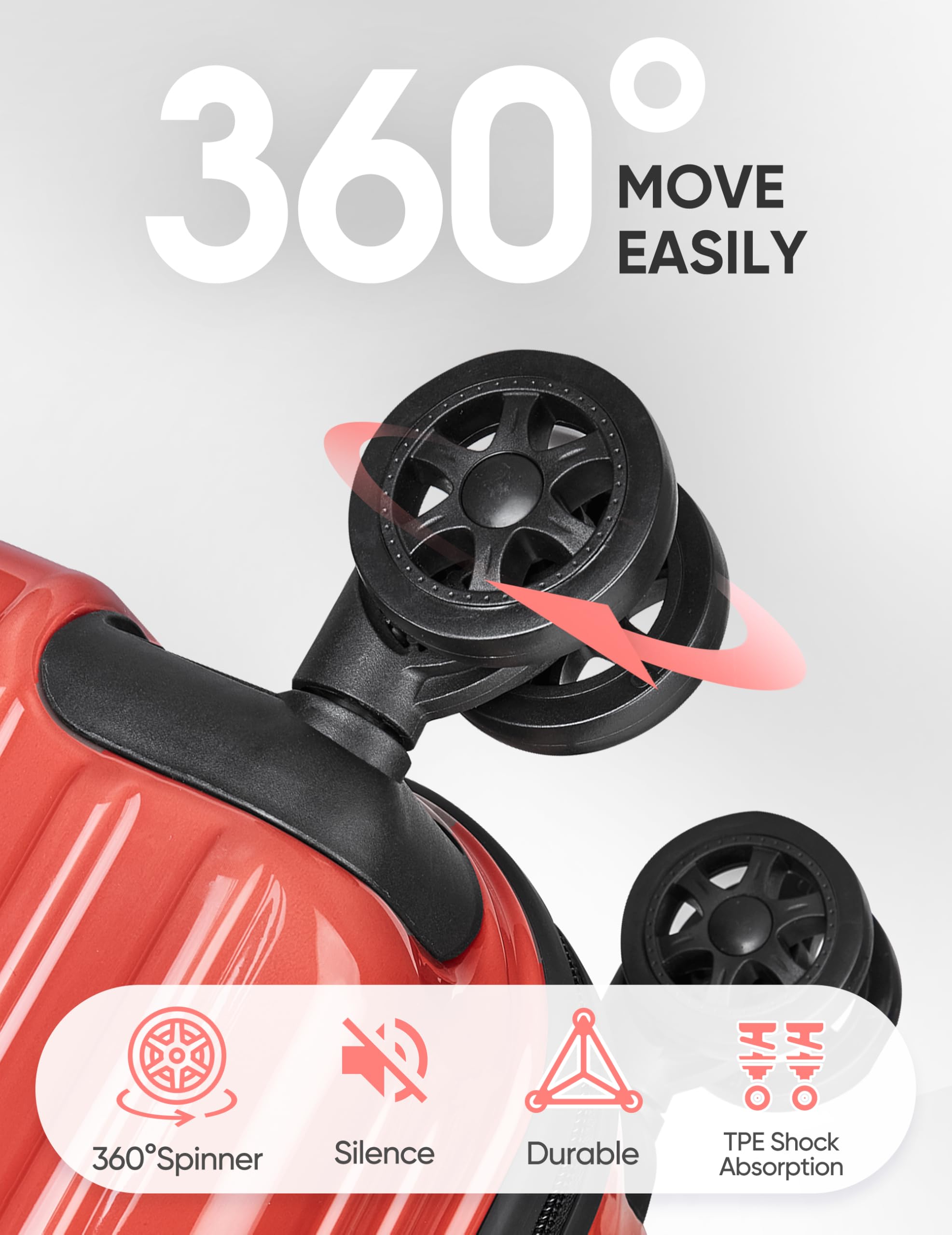TSA-Approved Carry-On Luggage with Spinner Wheels & Expandable Hard Shell Suitcase - Perfect for Air Travel, Business Trips & Weekend Getaways