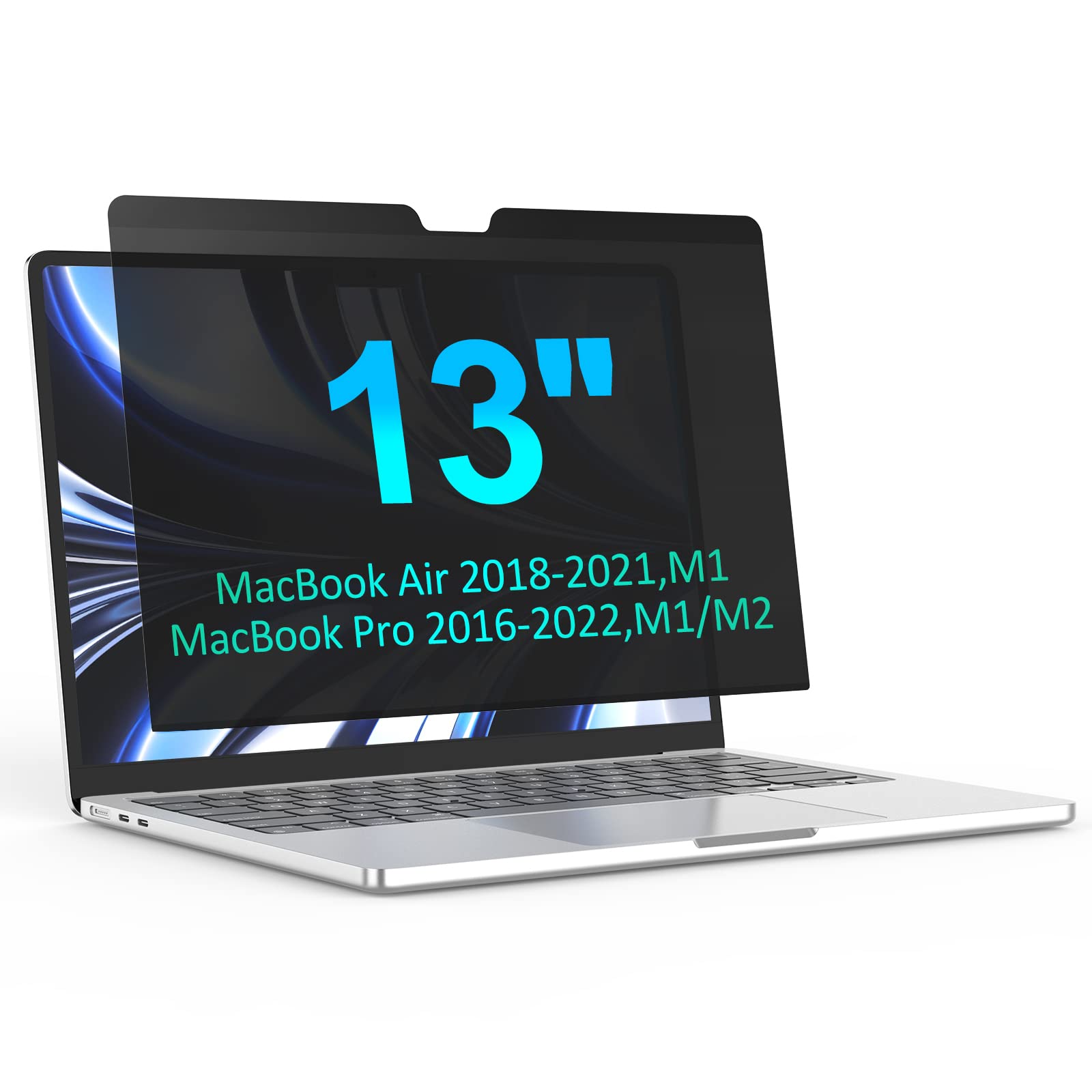 DEJIMAX Magnetic Privacy Screen Protector for MacBook Pro 13 Inch (2016-2022, M1, M2) & MacBook Air 13 Inch (2018-2021, M1) - Anti Glare, Blue Light Filter, Removable Computer Monitor Cover for Office, Travel & Home Use