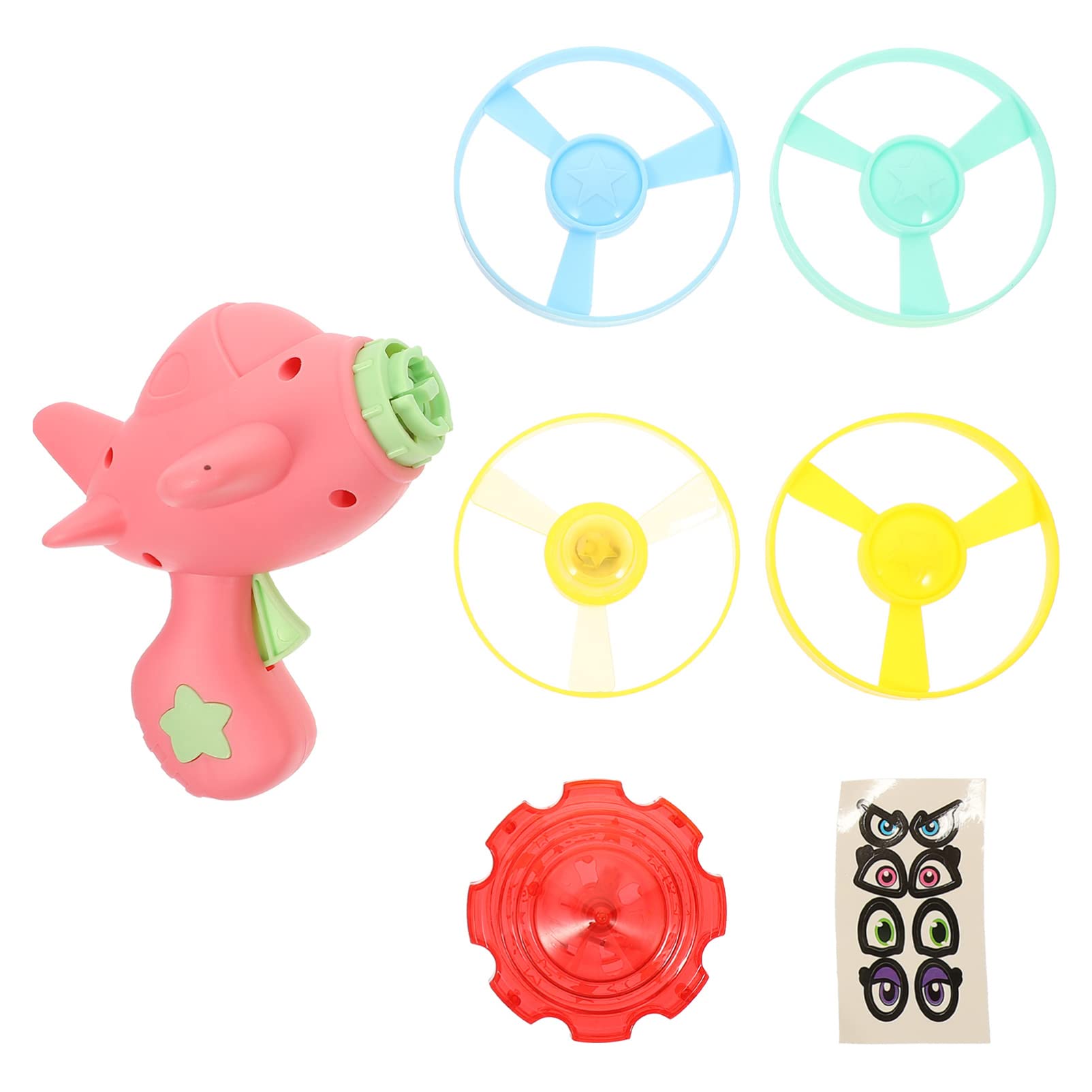 Toyvian 6-Piece Fish Shaped Flying Disc Set - Colorful Cartoon UFO Launcher Toy for Kids Outdoor Play - Perfect for Beach, Park, Backyard & Family Fun Activities