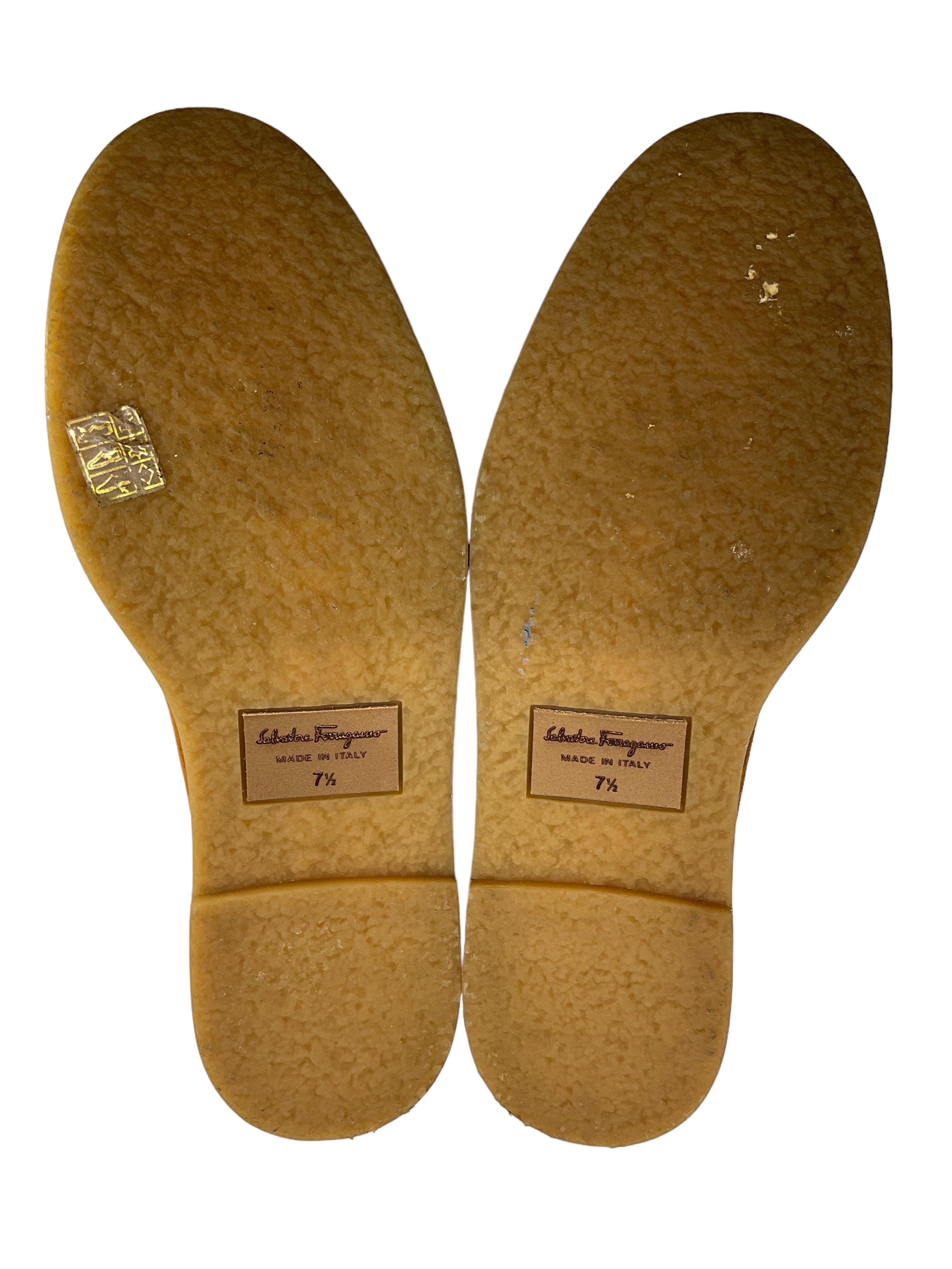 Salvatore Ferragamo Varina Suede Shearling Ballerina Flats - Women's Brown Size 7.5 | Comfortable Winter Shoes for Work & Casual Outfits