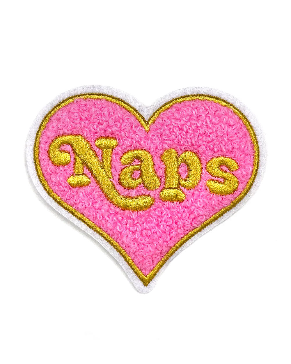 Naps Heart Chenille Patch - Soft & Adorable Embroidered Iron-On Applique for DIY Crafts, Clothing, and Home Decor | Perfect for Scrapbooking, Sewing, and Personalized Gifts