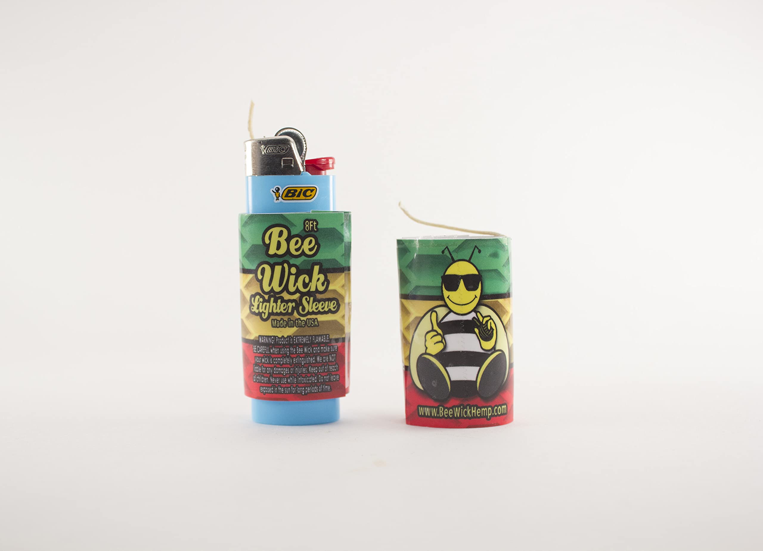 Organic Hemp Wick Dispenser & Lighter Sleeve 3-Pack (8 FT Each) - Natural Beeswax-Coated for Smooth Lighting - Perfect for Candles, Smoking, Camping & Outdoor Use