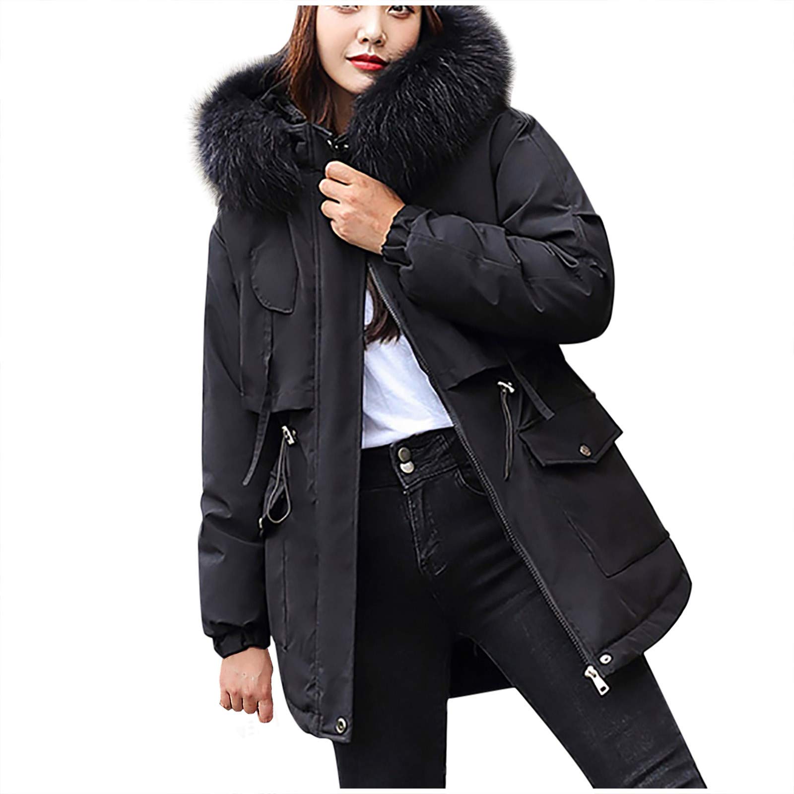 ATRISE Women's Winter Hooded Jacket - Casual Loose Fit Short Trench Coat, Warm Cotton Outerwear for Daily Wear, Commuting & Outdoor Activities