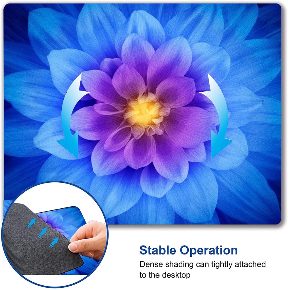 Floral Mouse Pad with Non-Slip Rubber Base - Custom Flower Design, Waterproof Square Mousepad for Office & Laptop (9.5