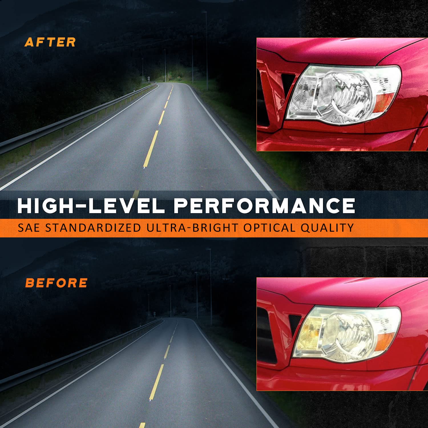 2005-2011 Toyota Tacoma Headlight Assembly Replacement - Compatible with 2005 2006 2007 2008 2009 2010 2011 Models - Durable Automotive Headlights for Improved Night Driving Safety
